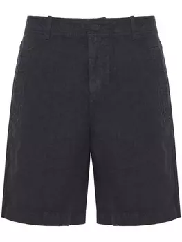 Eleventy льняные шорты с карманами, синий