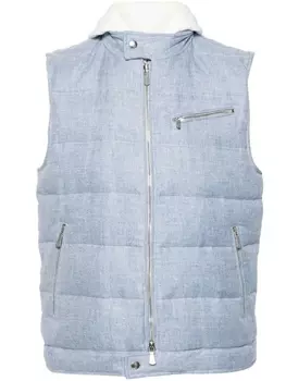 Eleventy многослойный дутый жилет, синий