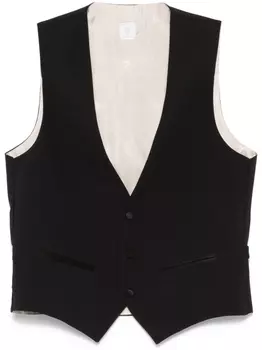 Eleventy однобортный жилет, черный