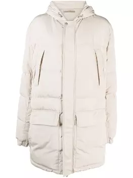 Eleventy padded hooded parka coat, нейтральный цвет