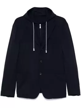 Eleventy пиджак с капюшоном, синий