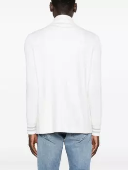 Eleventy пиджак с манишкой в рубчик, белый