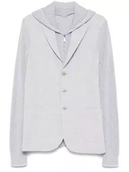 Eleventy пиджак с трикотажными вставками, серый