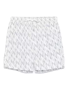 Eleventy плавки-шорты с геометричным принтом, синий