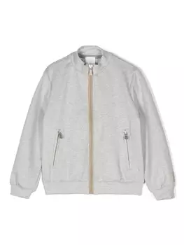 Eleventy полосатая толстовка на молнии, серый