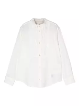 Eleventy прозрачная плиссированная рубашка, белый