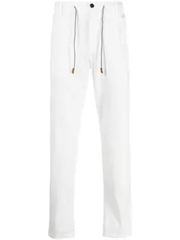 Eleventy прямые брюки с кулиской, белый