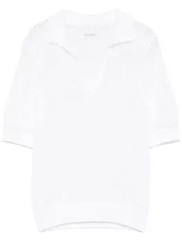 Eleventy рубашка поло рыхлой вязки, белый