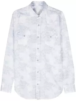 Eleventy рубашка с цветочным принтом, синий