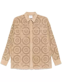 Eleventy рубашка с перфорацией, коричневый