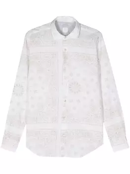 Eleventy рубашка с принтом пейсли, нейтральный цвет