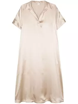 Eleventy шелковое платье миди, нейтральный цвет