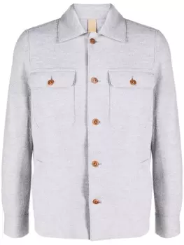 Eleventy шерстяная куртка-рубашка, серый