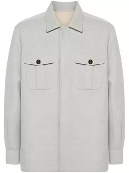 Eleventy шерстяная куртка-рубашка, серый