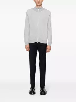 Eleventy шерстяная куртка с высоким воротником, серый