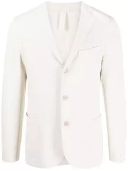 Eleventy single-breasted piqu jacket, нейтральный цвет