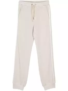 Eleventy спортивные штаны из трикотажа в рубчик, нейтральный цвет