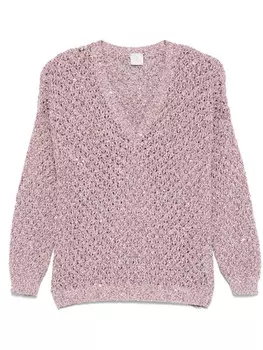 Eleventy свитер фактурной вязки, розовый