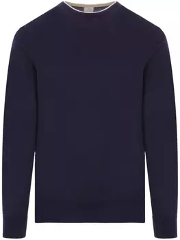 Eleventy свитер с двойным вырезом, синий