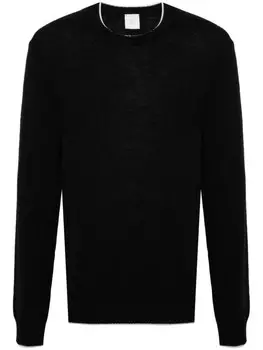 Eleventy свитер с контрастной отделкой, черный