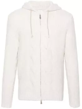 Eleventy толстовка с капюшоном с косами, нейтральный цвет