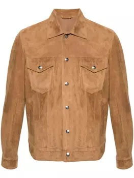 Eleventy замшевая куртка, коричневый