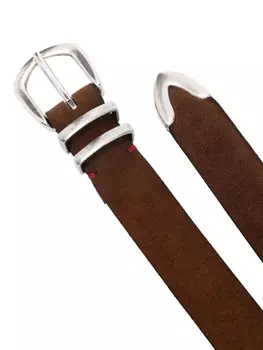 Eleventy замшевый ремень, коричневый