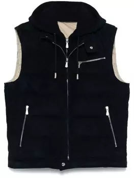 Eleventy замшевый жилет, синий