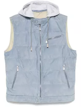 Eleventy замшевый жилет, синий