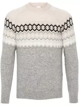 Eleventy жаккардовый свитер с узором, серый