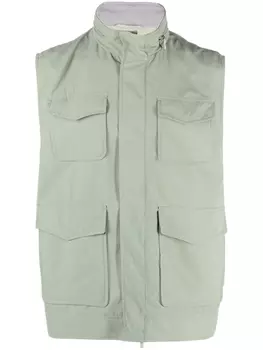 Eleventy жилет с высоким воротником, зеленый