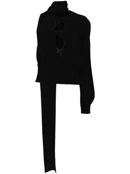 Elie Saab блузка с вырезами и вышивкой, черный