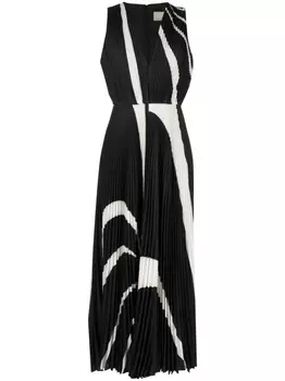 Elie Saab длинное платье с графичным принтом, черный