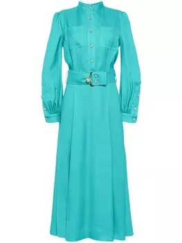 Elie Saab платье макси с поясом, синий