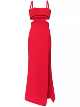 Elie Saab платье макси с вырезом, красный