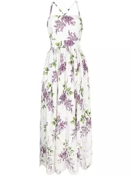 Elie Saab платье миди Cady с цветочным принтом, белый