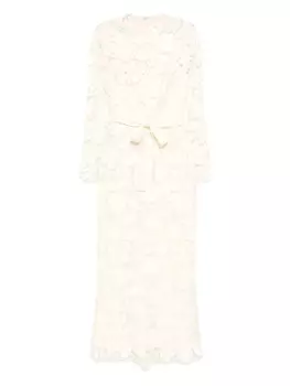 Elie Saab платье миди с вышивкой, нейтральный