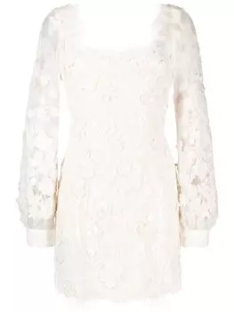 Elie Saab платье мини с кружевом, белый