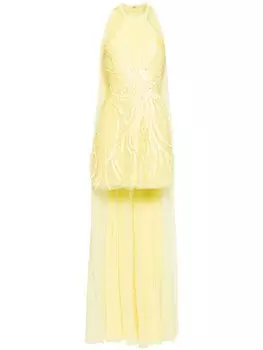 Elie Saab платье мини с пайетками, желтый
