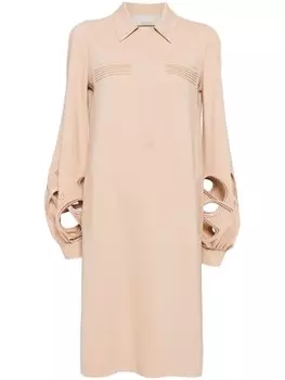 Elie Saab платье с вышивкой, нейтральный цвет