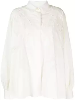 Elie Saab рубашка с кружевной вышивкой, белый