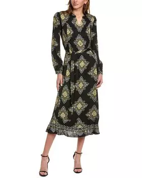 Elie Tahari Платье-рубашка Mila из смесового шелка, черный