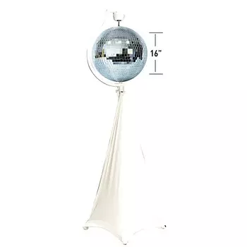 Eliminator Decor MBSK Моторизованная подставка для зеркального шара с сеткой и ADJ 16-дюймовый зеркальный шар American DJ Eliminator Decor MBSK Motorized Mirror Ball Stand w Scrim &amp; ADJ 16" Mirror Ball