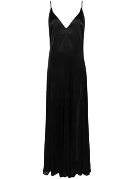 Elisabetta Franchi атласное платье макси с драпировкой, черный