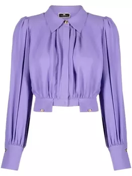 Elisabetta Franchi блузка с драпировкой, фиолетовый