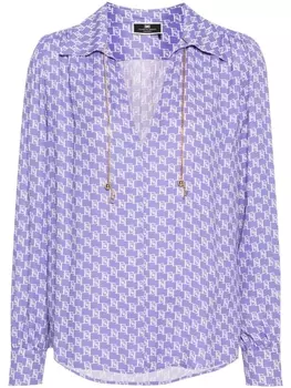Elisabetta Franchi блузка с логотипом, фиолетовый
