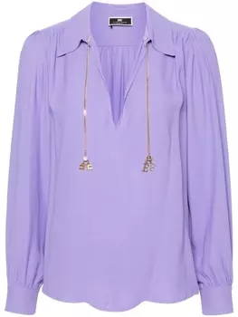 Elisabetta Franchi блузка с логотипом, фиолетовый