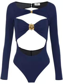 Elisabetta Franchi боди из джерси с аппликацией, синий