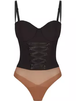 Elisabetta Franchi боди с корсетом, черный