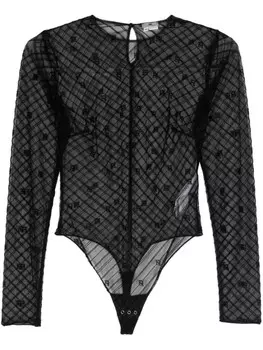 Elisabetta Franchi боди с монограммой, черный